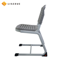 Bureaux et chaises d'école modernes et durables avec structure métallique, pieds en L, en bois et plastique, pour îlot d'apprentissage personnel concentré