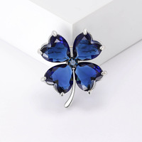 Bijoux de mode couleur personnalisée cristal trèfle à quatre feuilles broche broches pour femmes décoration de vêtement