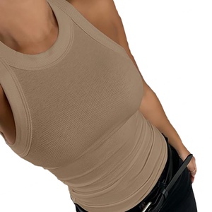 Top Personalizado OEM para Mujer, Color Sólido, Sin Mangas, Simple, Elegante, Entallado, Adecuado para Salidas Casuales Diarias - Product Image 3