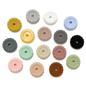 En gros, accessoires pour stylos en silicone de qualité alimentaire : disques de couleur unie, joints perlés rayés et perles rondes gouttelettes - Product Image 1