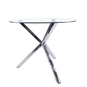 <span class=keywords><strong>Tavolo</strong></span> da Pranzo Moderno con Piano in Vetro Impermeabile e Gambe in Ferro per Ristoranti, Hotel e Uso Domestico - Product Image 5