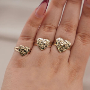 Fabbrica Bereal prezzo all'ingrosso personalizzato 10K 14K 18K in oro reale in oro massiccio anello a forma di Nugget da uomo