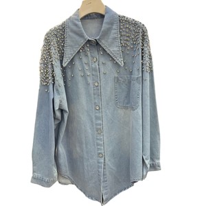 Camicette e camicie da <span class=keywords><strong>donna</strong></span> all'ingrosso di moda autunno 2025 nuova <span class=keywords><strong>camicia</strong></span> Casual con diamanti inchiodati - Product Image 5