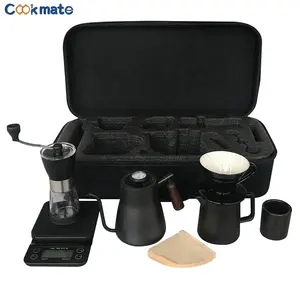 Cafetière en céramique faite à la main coffret cadeau accessoires avec minuterie verser sur <span class=keywords><strong>bouilloire</strong></span> serveur <span class=keywords><strong>filtre</strong></span> en papier - Product Image 1