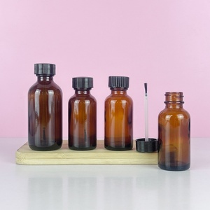 Wholesale Stock 5ml10ml15ml20ml 30ml 50ml 100ml Amber Empty Glass <b>Bottle</b> for Essential Oil and Nail Polish With Black Brush Cap - Product Image 4