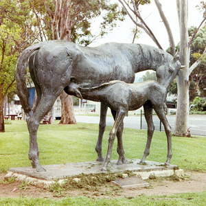 Escultura de animal de bronce fundido, tamaño real, con estatua de mujer para exteriores - Product Image 5
