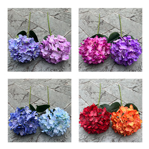 Venta al por mayor pintura al óleo de hortensia de <span class=keywords><strong>Ross</strong></span> de una sola cabeza decoración de fondo de camino de boda artificial competitivo nuevo para extranjeros - Product Image 5