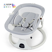 Fauteuil Berceuse Électrique de Luxe pour Bébé avec Musique, Télécommande, Berceau et Lit Balançoire avec Baldaquin