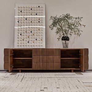 Solid Wood TV Cabinet With Multiple Drawers For Living Room Storage Nordic Style <b>Sideboard</b> - Product Image 2