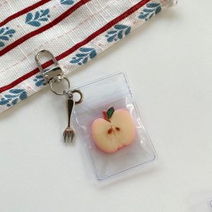 Porte-clés en plastique motif fruits d'été (Pêche, Poire), pendentif pour sac et téléphone, avec anneau porte-clés - Product Image 5