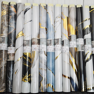 Hot Sale Gilded Marble <b>Kitchen</b> <b>Sticker</b> 60cm*3m 1.2m*3m Glossy Adhesive Removable Wallpaper Foam Rolls / Hot Sale Gilded Marble K - Product Image 2