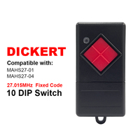 Pour DICKERT 27.015 mhz MAHS27-01 MAHS27-04 Garage télécommande boutons rouges émetteur portable