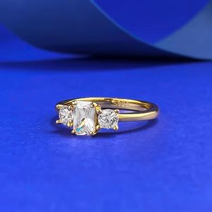 Anillo <span class=keywords><strong>de</strong></span> Plata S925 con Diseño <span class=keywords><strong>de</strong></span> <span class=keywords><strong>Caña</strong></span> <span class=keywords><strong>de</strong></span> Azúcar, Pequeño y Cuadrado, para Mujer, Simple y Personalizado, Apilable, Joyería <span class=keywords><strong>de</strong></span> Moda para Bodas - Product Image 5