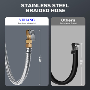 Heavy-Duty Digital 250PSI Stainless <b>Braided</b> Hose Air Chuck Compressor With ABS <b>Accessories</b> YHHDDTG003 YHHD - Product Image 2
