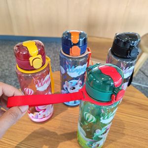 קריקטורה חד קרן ילדים חד קרן ילדים פלסטיק 700 מ "ל שתייה ישירה עם חבל וקש לילדים לבית הספר - Product Image 4