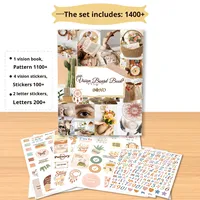 Kit d'album de visionnage en papier couché pour collage, avec messages inspirants, matériel de journal DIY, scrapbook et vision board