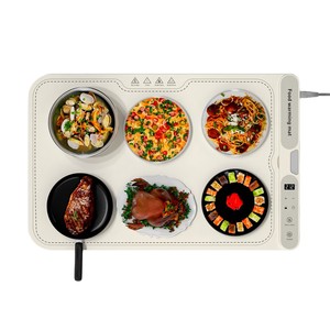 Plateau chauffant électrique, 6 niveaux de température, contrôle du minuterie 9 heures, verrouillage de sécurité pour enfants, tapis chauffant pour aliments pour fêtes, buffets, réunions - Product Image 1