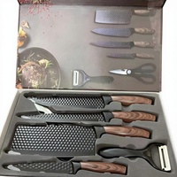 JYTD90 Échantillon Gratuit Ensemble de Couteaux de Chef 6 Pièces en Acier Inoxydable pour Restaurants, Cadeau, Logo Personnalisé