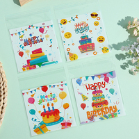 100 pièces/paquet, sacs en plastique pour biscuits d'anniversaire de 10 cm, sacs cadeaux pour bonbons, décoration pour fête d'anniversaire
