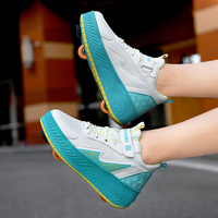 Chaussures à roulettes rétractables pour enfants de 6 à 12 ans, garçons et filles, 2 roues, pour marcher et patiner, baskets à roulettes avec frein, été, tailles 29-42