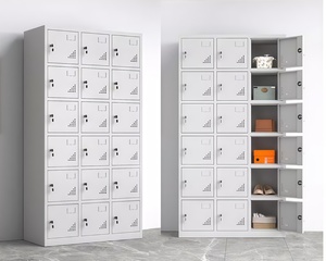 Armoires métalliques, armoires de rangement, armoires de rangement en acier <span class=keywords><strong>à</strong></span> 18 portes avec poignées et serrures intérieures, utilisation pour les dortoirs scolaires, les hôpitaux - Product Image 5