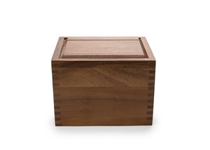 Boîte à recettes rectangulaire en bois sculpté avec cartes, séparateurs et couvercle porte-téléphone pour le stockage alimentaire - Product Image 3