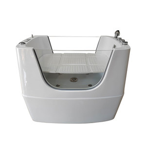 حوض استحمام جديد للحيوانات الأليفة مع نظام تدليك وفقاعات وسبا LED، حوض أكريليك قائم بذاته للعناية بالكلاب - Product Image 2