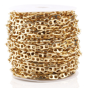 Stainless Steel <b>D</b> Ring Chain Gold Plated For <b>Necklace</b> Making DIY Jewelry Finding H1284 - Product Image 1