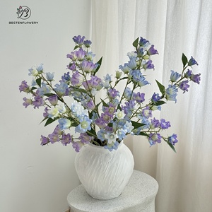 Flores de Campanula Artificiales de Seda Realistas de Tallo Largo y Alta Calidad para Decoración de Bodas, Florales Naturales, Nueva Llegada - Product Image 1