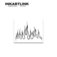 Autocollant de tatouage temporaire personnalisé à motif flamme, imperméable, longue durée (15 jours), semi-permanent, pour poignet, bras, hommes, femmes, style motard