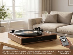 <span class=keywords><strong>Tocadiscos</strong></span> <span class=keywords><strong>de</strong></span> Madera Personalizado con Entrada y Salida Bluetooth - Reproducción <span class=keywords><strong>de</strong></span> Vinilo a 33/45/78 RPM con Interruptor <span class=keywords><strong>de</strong></span> Encendido/Apagado Automático - Product Image 6
