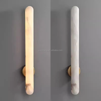Applique murale moderne et minimaliste italienne de luxe tout en cuivre pour chambre à coucher salon LED design de fond en marbre personnalisable