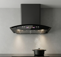Campana Extractora de Cocina de Vidrio Curvo, Montada en la Pared, con Gran Potencia de Succión, Electrodoméstico para el Hogar