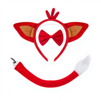 Accessoires de déguisement Halloween Cosplay Oreilles de renard Bandeau Nez et Queue