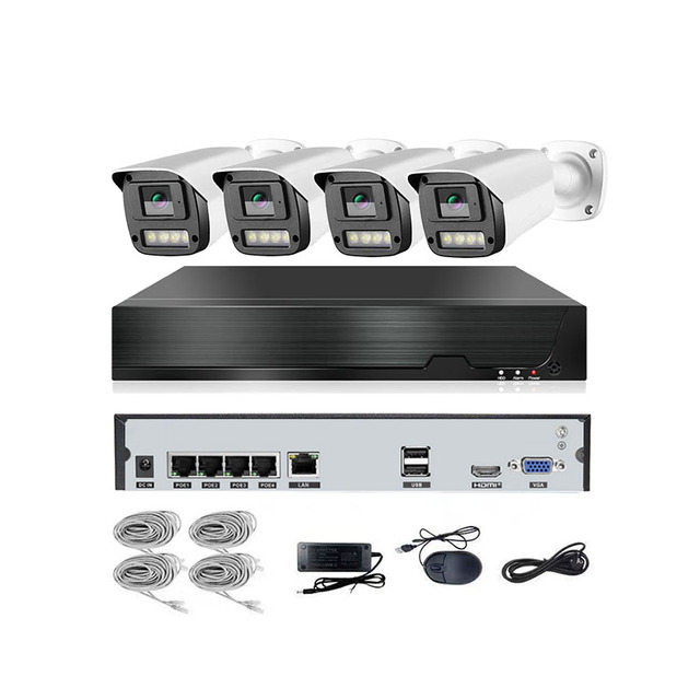 CCTV IP Camera Tester NVR Remotely 4TB HDD Storage P2P POE No Wired Electric 4 Channels 8CH 27 Inch Monitor