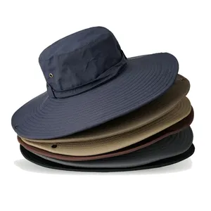 قبعات دلو مصممة للبيع بالجملة قبعات صيد و مسير نايلون مقاومة للماء للجنسين