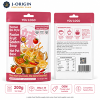 Yunnan Dai-stijl Passievrucht Gouden Soep Hot Pot Basis Tomat Pompoen 200g Aanpasbaar 10 Maanden Houdbaarheid voor Restaurant OEM