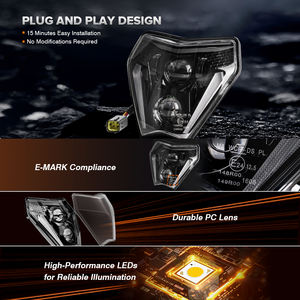 Phares LED E-mark pour moto tout-terrain <span class=keywords><strong>KTM</strong></span> <span class=keywords><strong>2024</strong></span>+ avec DRL pour <span class=keywords><strong>KTM</strong></span> 350 500 EXC-F 150 250 300 XC-W 450 XCF-W - Product Image 3