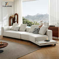 Sofa modular berbentuk L dengan desain alas mengambang, kain minimalis Italia Horizonte, jok kain, OEM, pelapisan khusus.