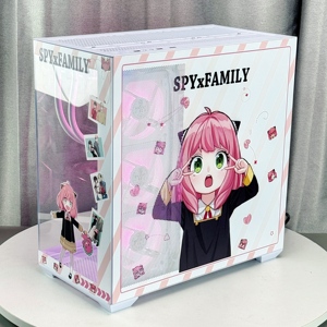 ポータブルATXマザーボードミッドタワーSPY家族アーニャ垂直コンピュータケースメタルクールコンピュータケース - Product Image 4