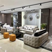 Ensemble de canapés de salon modernes et luxueux capitonnés avec revêtement en cuir PU pour villas, appartements, hôtels - Nouvelle arrivée