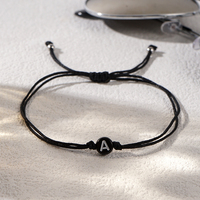 Go2boho gelang tali hitam untuk pria, Perhiasan pantai modis minimalis 2 lapis musim panas