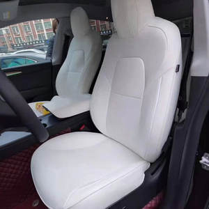 Gadgets de protection décoratifs d'intérieur en cuir Pu, housse de siège d'accessoires d'intérieur de voiture pour <span class=keywords><strong>Tesla</strong></span> modèle <span class=keywords><strong>3</strong></span> - Product Image 1