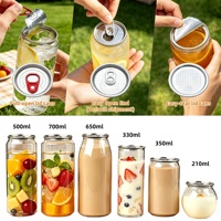 Bouteilles en plastique à anneau de traction pour jus de fruits, soda, eau, pots à anneau de traction en plastique, canettes PET, bouteilles en plastique PET commerciales pour jus