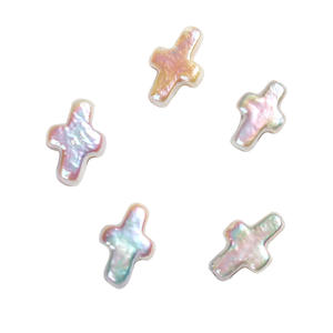 Vente en gros de perles d'eau douce baroques de marque Wenchi, Chine, boutons, granulés, brillants, colorés, croix pour la fabrication de bijoux en DIY, en vrac - Product Image 5