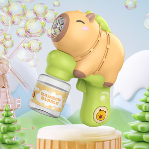 Productos de Venta caliente Capybara Apariencia Linda pistola de burbujas de dibujos animados Juguetes Niños Totalmente eléctrico automático de mano con música - Product Image 4