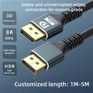 Cable DP 1.4 DFX Chapado en Oro, 1.8M, 8K 4K UHD, Cable de Video DisplayPort Flexible de PVC con Carcasa de Aluminio para Pantalla de Escritorio y <span class=keywords><strong>TV</strong></span> - Product Image 3