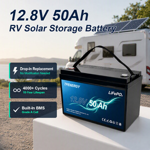 Batería TPENERGY LiFePO4 de 50Ah y 12.8V con BMS de 50A Integrado para Almacenamiento Solar Doméstico, RV, Barco, Náutica y Ocio - Product Image 1