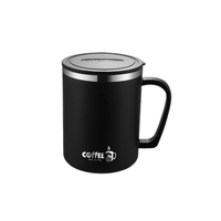 Mug à café en acier inoxydable mignon de 480 ml avec un design moderne, tasse de bureau avec poignée pour cadeaux d'affaires, bouteille d'eau ou de lait pour étudiants
