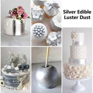 Polvo de pastel blanco plateado de calidad alimentaria, brillo comestible, ingredientes de decoración de panadería, polvo de brillo comestible - Product Image 5